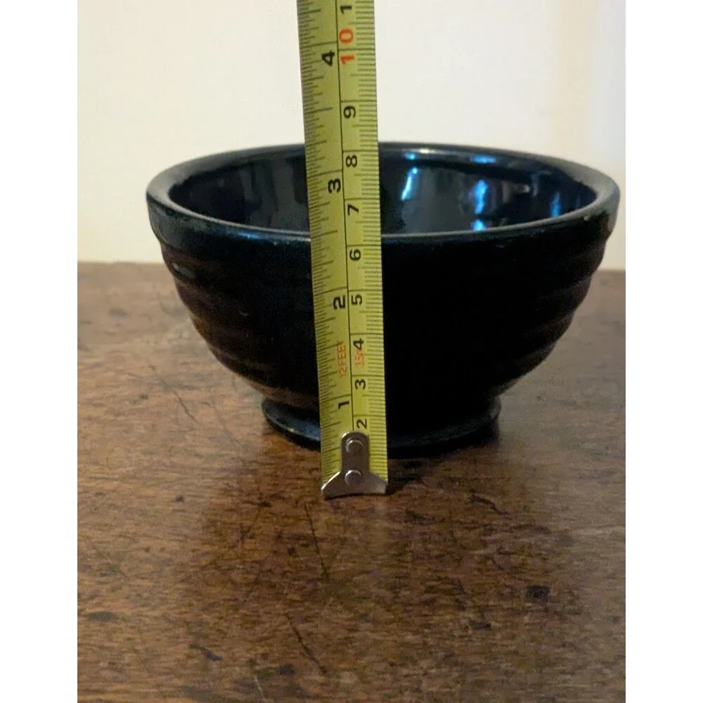 Vintage Ringware Black Footed Bowl 4.5